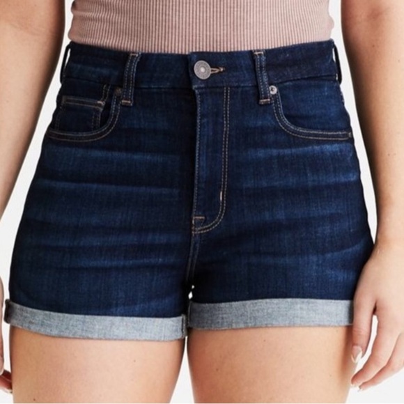 American Eagle Outfitters Pants - American Eagle Curvy Hi Rise Jean Shortie High Rise Shorts Denim High Waisted 6